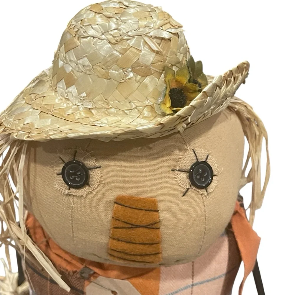 The Hearthside Collection Sand Bottom Plaid Scarecrow “Gregory” Decor - Picture 4 of 7